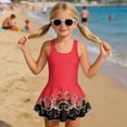 thumbnail image 3 of Uourmeti Girls' Floral Octopus Tentacle Scroll Skirted One-Piece Swimsuit - Quick Dry, Stretchy Swim Dress for Beach & Pool Vacations, 3 of 8
