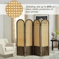 thumbnail image 4 of 4 Panel Rattan Room Divier, Room Divider Panel and Folding Privacy Screens, Room Divider Wall, Solid Wood Frame, Partition Room Dividers, Bedroom, Dining Room, Lounge, Dark Brown, 4 of 18