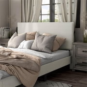 Bowery Hill Modern Boucle Fabric Mattress Ready Queen Bed in White