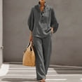 thumbnail image 2 of Purcolt 2 Piece Outfits for Women Summer Cotton Linen Matching Set V Neck Sleeveless Top Wide Leg Pants Casual Vacation Beach Travel Outfit, 2 of 9