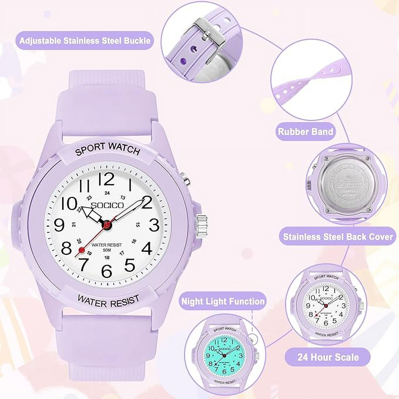 Waterproof Nurse Watch for Medical Professionals Students Women Men Military Time Easy to Read Dial 24 Hour with Second Hand Night Light Soft and Breathable Silicone Band Walmart