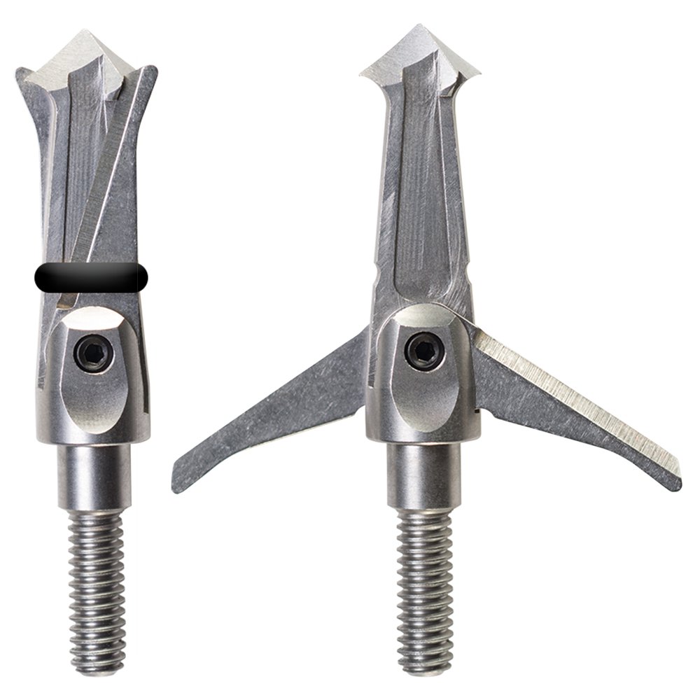 (Pack of 3) Deep Six Steel Broadheads by Swhacker, 2Blade 100 Grain 1.5" Cut, Includes (1
