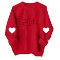 thumbnail image 2 of TIMIFIS Chandails à Col Rond pour Femmes Mode Mignon Imprimé Amour Chandail à Manches Longues Haut Décontracté Chandail à Cœur Chemises Tenue de la Saint-Valentin Femmes - Printemps/été, 2 of 3
