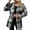 Gray, variant on Shackets for Women Drawstring Waist Long Sleeve Button Down Plaid Jackets Fall Winter Fashion Going Out Tops Casual Outerwear Size XXL