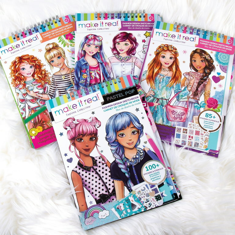 Lorfancy 500+ Fashion Designer Kits for Girls Kids Fashion Sketchbook  Drawing Book Design Games Toddler DIY Stickers Stencils Activity Set Design