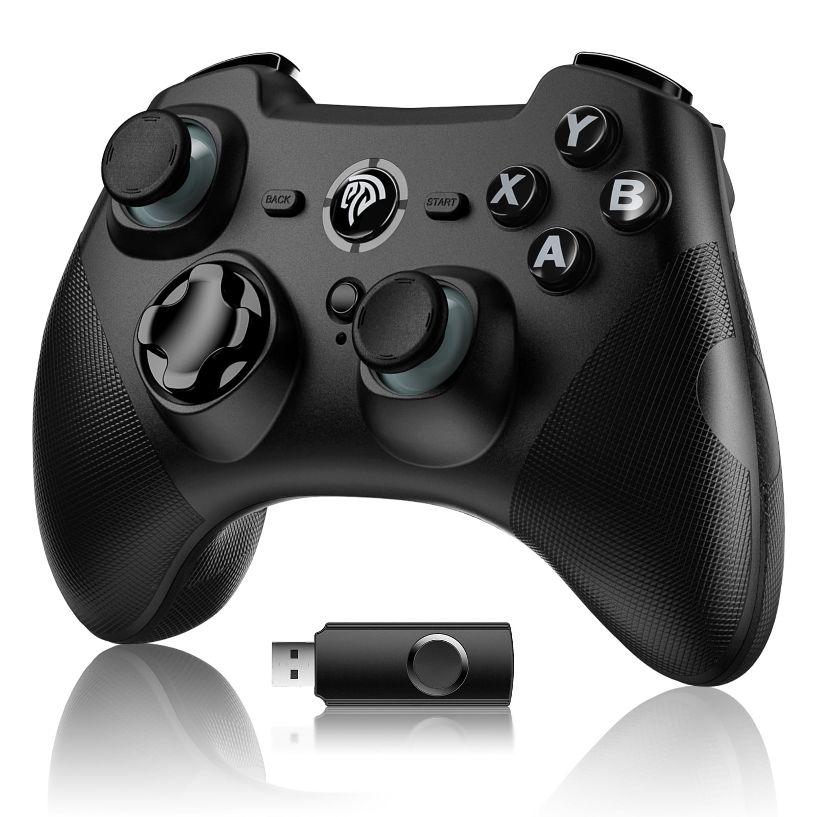 Wireless PC Gaming Controller 2 4G Gamepad Joystick Turbo Dual 