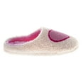 thumbnail image 2 of Josmo Cozy Hearts Slip On Ladies' Fluffy Slippers, White Pink, Size: 7, 2 of 7