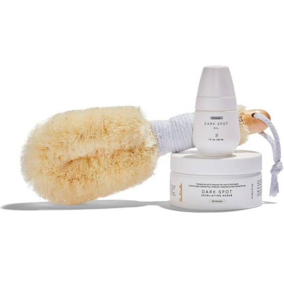 Bushbalm Dark Spots and Ingrown Hair 3 Step Routine - Rejuvenate and Nourish - Bermuda Oil Dark Spot Oil (30 ml), Bermuda Dark Spot Exfoliating Scrub