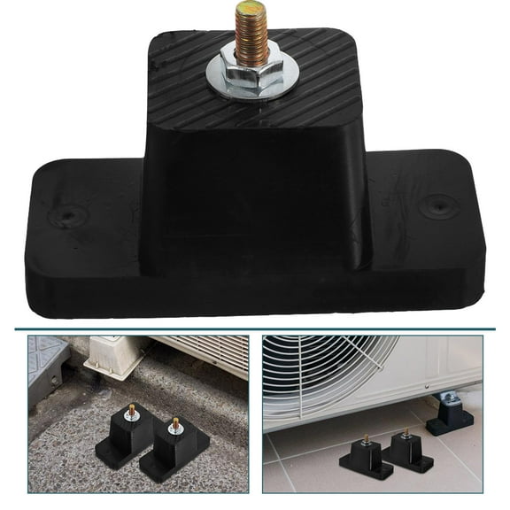 OUNONA 4pcs Rubber Shock Absorbing Pads For Air Conditioners Vibration Isolation Mats For Noise Reduction And Shock Absorption Black