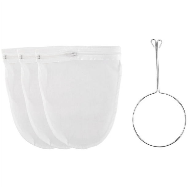 Bolsa de Colador de Ultrafina con Cremallera, Coladores de Fina con Reforzado y Asa Resistente, Bolsas de Leche de Nueces S