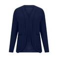 thumbnail image 4 of Womens Knitted Cardigan Front Open Solid Color Sweater Jackets Lightweight Comfy Casual Outwear With Pockets (XXL, Dark Blue), 4 of 6