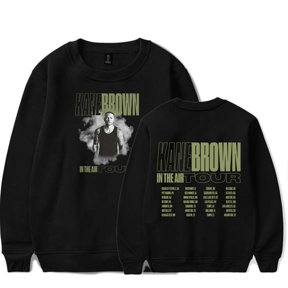 Kane Brown Black In The Air Tour Merch Crew Neck Sweatshirt Popular Graphics Print Unisex Trendy Casual Streetwear Sweatshirt