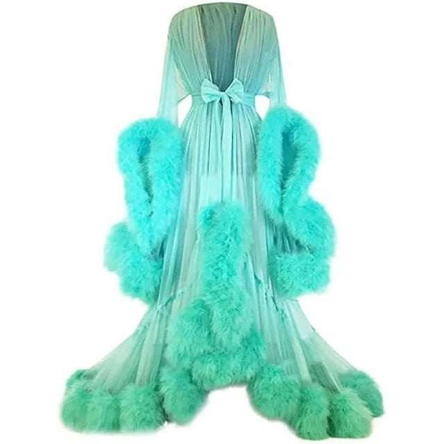 Women\'s Trailing Long Dress Feather Flared Sleeves Dress Perfect For Bachelorette Parties