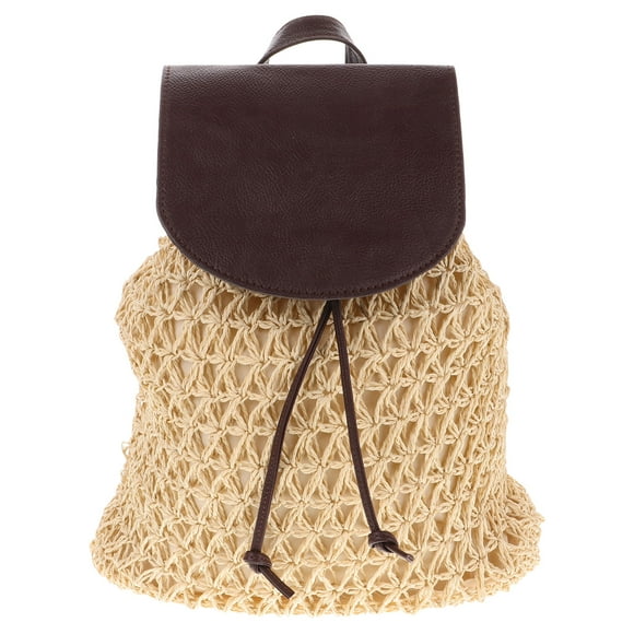 Mochila tejida, mochila de viaje, elegante mochila escolar con bolsillo interior