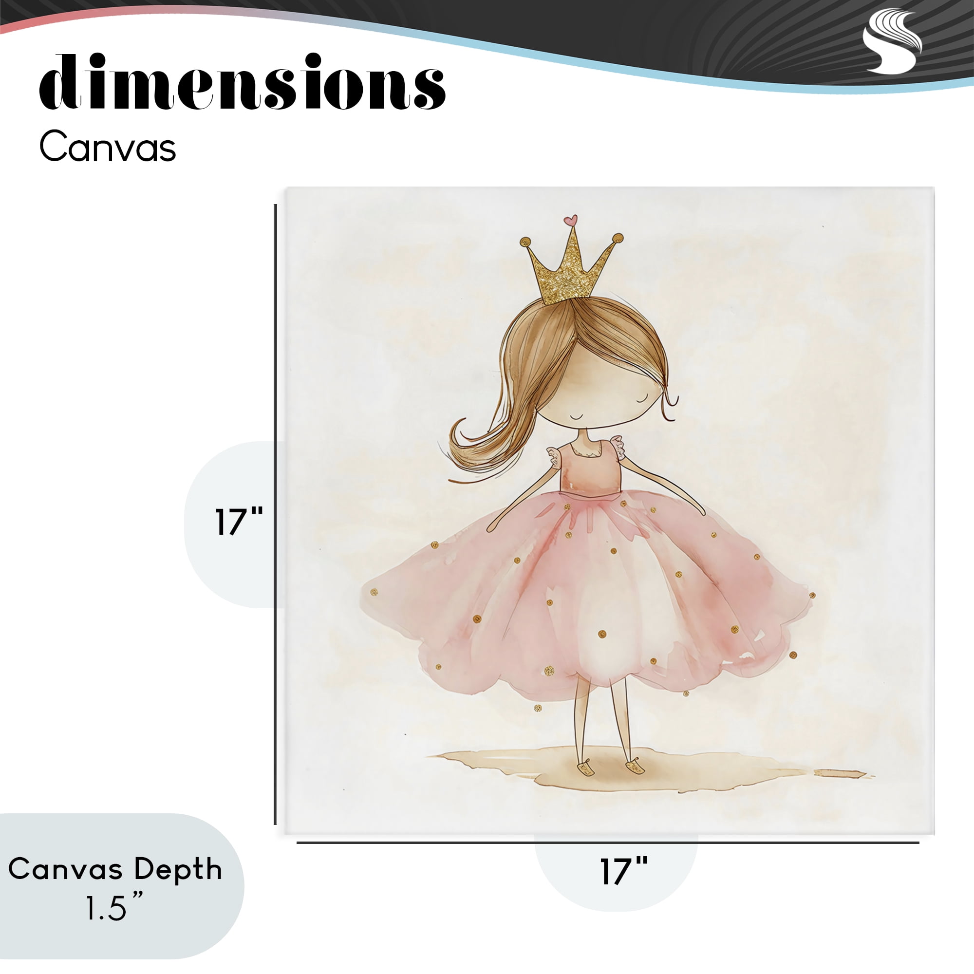 Stupell Industries Little Princess with Crown Canvas Wall Art, design by Creative Studio