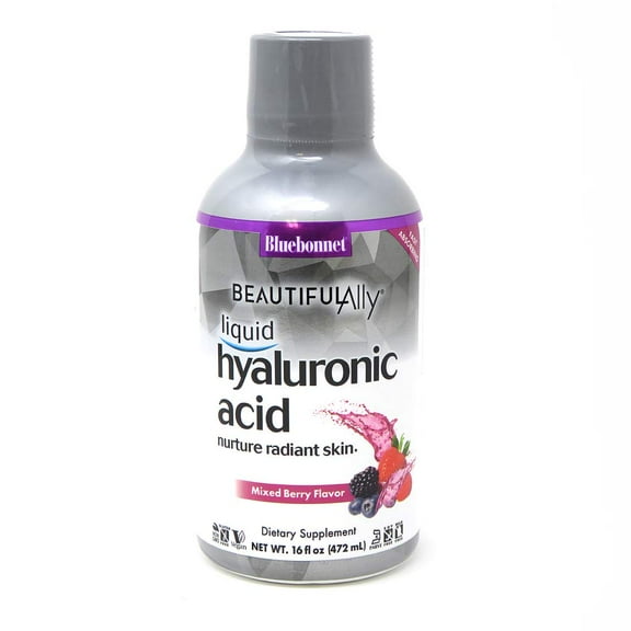 Bluebonnet Beautiful Ally Liquid Hyaluronic Acid, Nurture Radiant Skin*, Berry, 32 Days