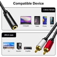 thumbnail image 3 of Cable adaptador de audio Yeung Qee de 3,5 mm hembra a 2RCA macho, 3 of 6