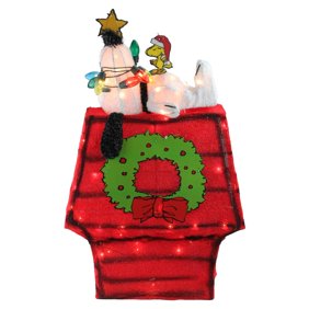 36 Pre Lit Peanuts Snoopy With Red Mailbox Animated Christmas