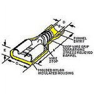 Quick Disconnect Terminal 10-12AWG Female 26.42mm 9.65mm Tin Loose Piece