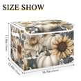 thumbnail image 3 of Foldable Fabric Storage Bin With Handle Collapsible Basket Box Storage With Lid Organizer Pumpkin Sunflowers, 3 of 7
