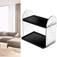 thumbnail image 3 of Double Layer Storage Rack, Unique Texture, Transparent Design, Excellent PP, 2 Tier Organizer for Cosmetics, Stationery, and More with Sliding Wood Storage Drawer, Black, 3 of 7