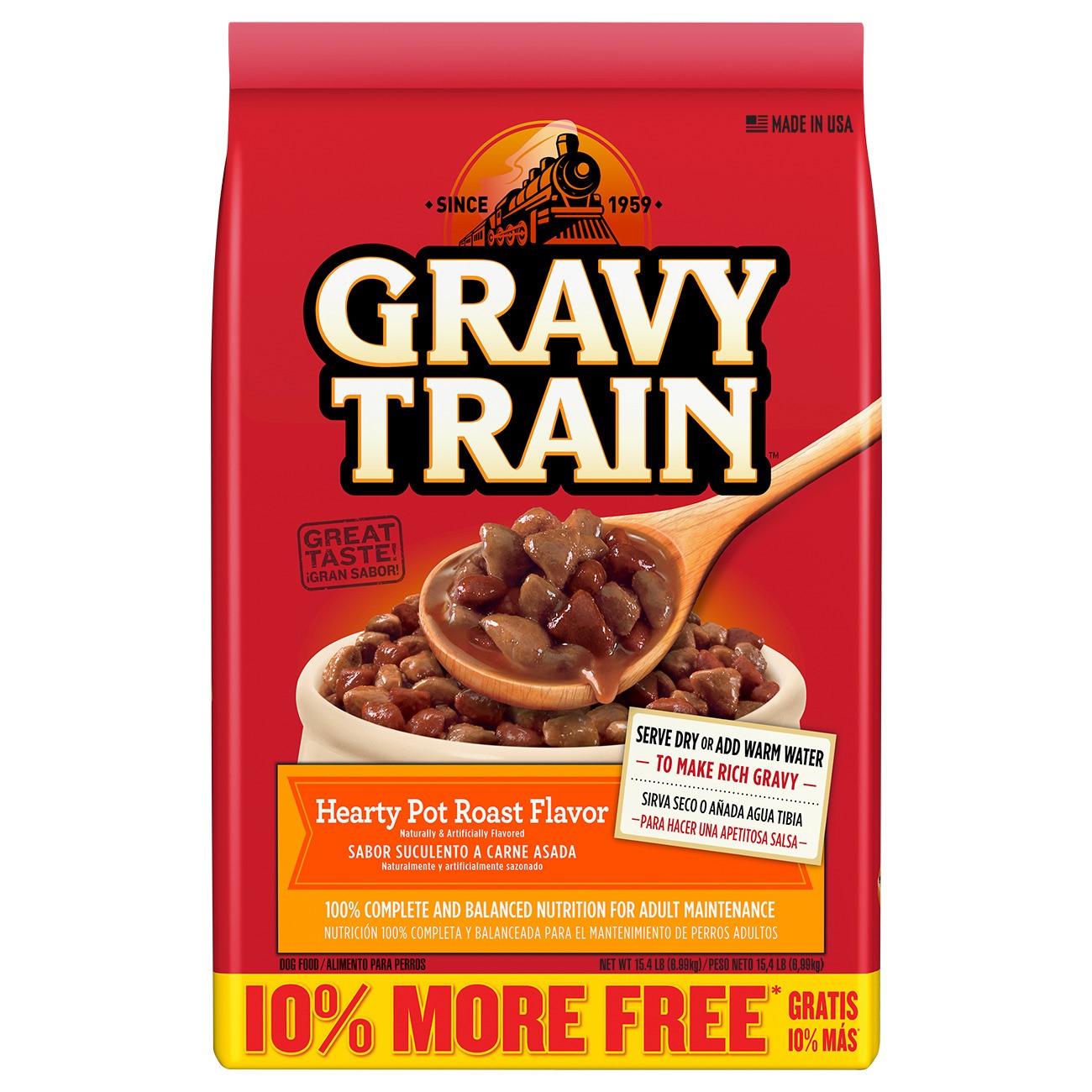 Gravy Train Hearty Pot Roast Flavored Bonus Bag Dry Dog Food , 15.4 Lb