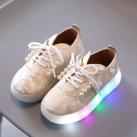 

Qepwscx Children Kids Girls LED Light Luminous Sport Sneakers Princess Shoes Clearance