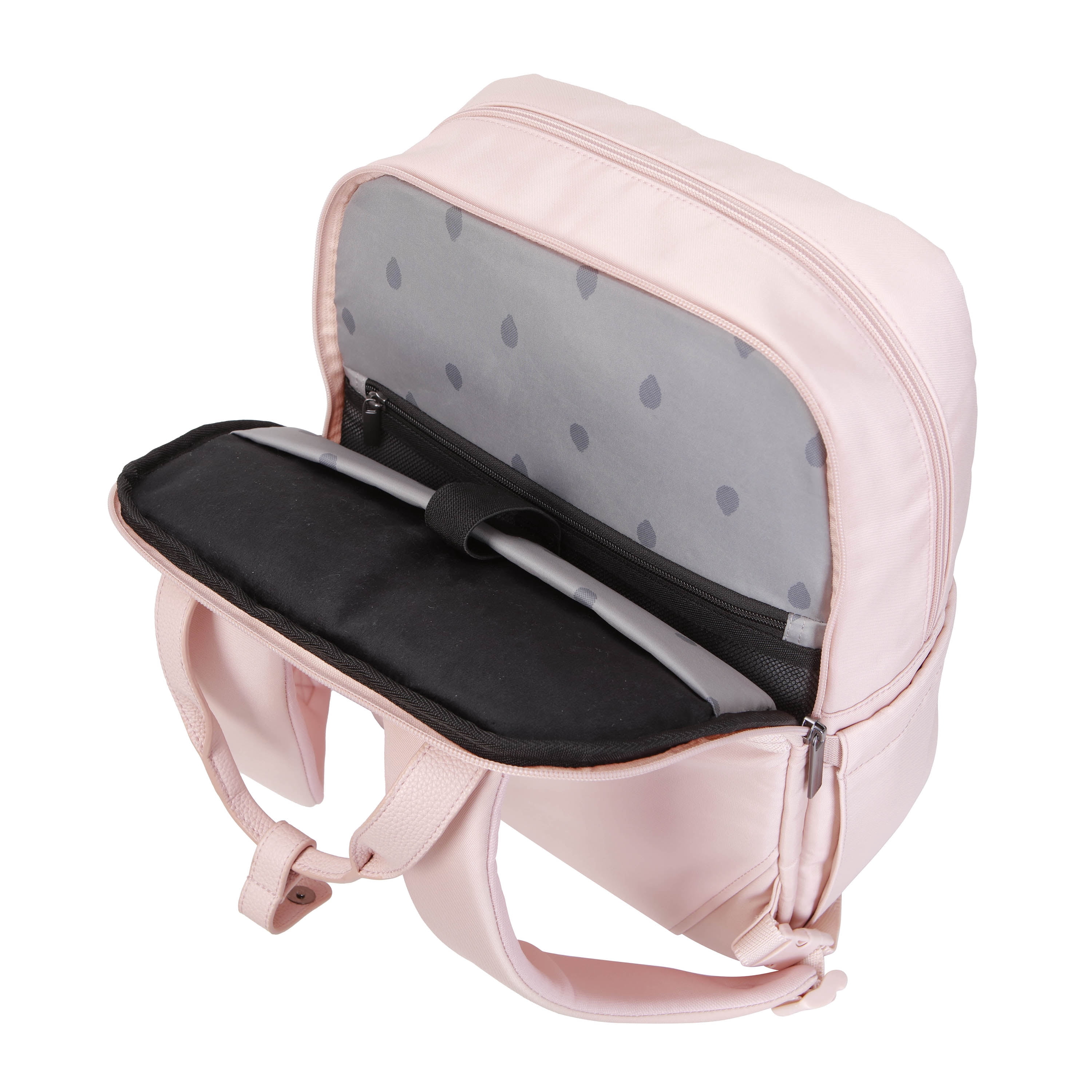 btL 16-inch Nylon Convertible Travel Backpack Tote with 15-inch Laptop Sleeve, Rose Smoke