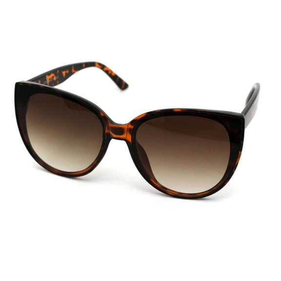 Womens Classy Oversize Cat Eye Plastic Sunglasses Tortoise Brown