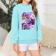 thumbnail image 4 of Moonsky Sudadera de cuello redondo Pop De-on - Sudadera de manga larga con estampado del cantante HUNTR/X - Sudadera de cuello redondo y manga larga para hombre y mujer Azul claro 120, 4 of 4