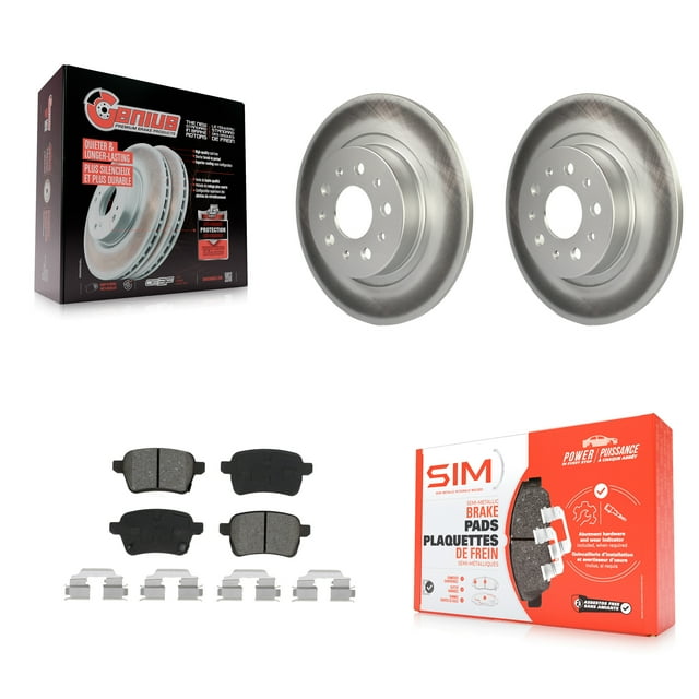Transit Auto Rear Coated Disc Brake Rotors and Semi-Metallic Pads Kit for Car 2014-2020 Fiat 500L KGS-101780