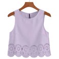 thumbnail image 4 of Sokhug Womens Sleeveless Tank Top 2026 Round Neck Trendy Crochet Lace Hem Soft Casual Camisole Tank Tops, 4 of 7