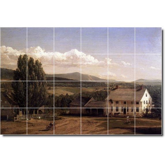 Ceramic Tile Mural-Frederic Church Country Painting 131. 25.5" w x 17" h using (24) 4.25 x 4.25 ceramic tiles