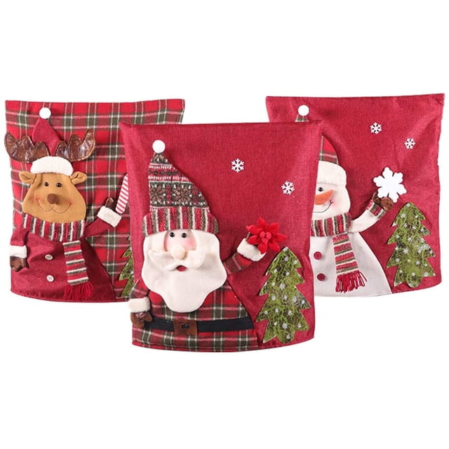 3 fundas traseras para sillas de Navidad 22.0 x 17.7 in JAMW Sencillez