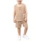 thumbnail image 1 of Niños sin Mangas Camisetas Estilo Hombres Y Niños de Verano de Manga Corta Conjuntos con Pantalones Cortos de Cintura Elástica, Tela de Punto Suave Transpirable para Niños Y Niñas, Camisetas de Niños, 1 of 9