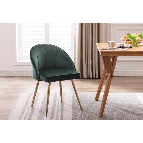 Porthos Home Daija Velvet Dining Chairs With Stylish Gold Chrome Legs, Supportive Semi-circular Back And Comfortable Cushion (Great As Accent Chairs, Side Chairs Too)
