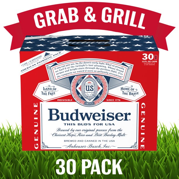 Budweiser Beer, 30 Pack Beer, 12 FL OZ Cans, 5 ABV