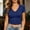 Dark Blue, variant on Basic Tee Tshirts Slim Fit Women's Summer Slim Short Sleeve T-Shirt Thin Breathable Stretch Solid Color Plus Size V-Neck Base Layer Mint Green M