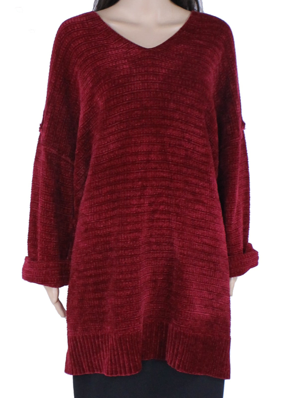Style & Co. - Womens Sweater Plus Tunic V-Neck Grommet Lace-Up 3X ...