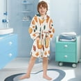 thumbnail image 5 of FORMRS Niños Bathrobe Unisex Hooded Robe Soft Plush Pajamas Sleepwear, Size 7-9T, Pumpkins Pattern, 5 of 7