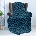 thumbnail image 4 of Botanical Soft Flannel Fleece Throw Blanket, Exotic Pattern of Banana Leaves and Tiny Tropic Flowers, Cozy Plush for Indoor and Outdoor Use, 50" x 70", Dark Teal Teal, by Ambesonne, 4 of 5
