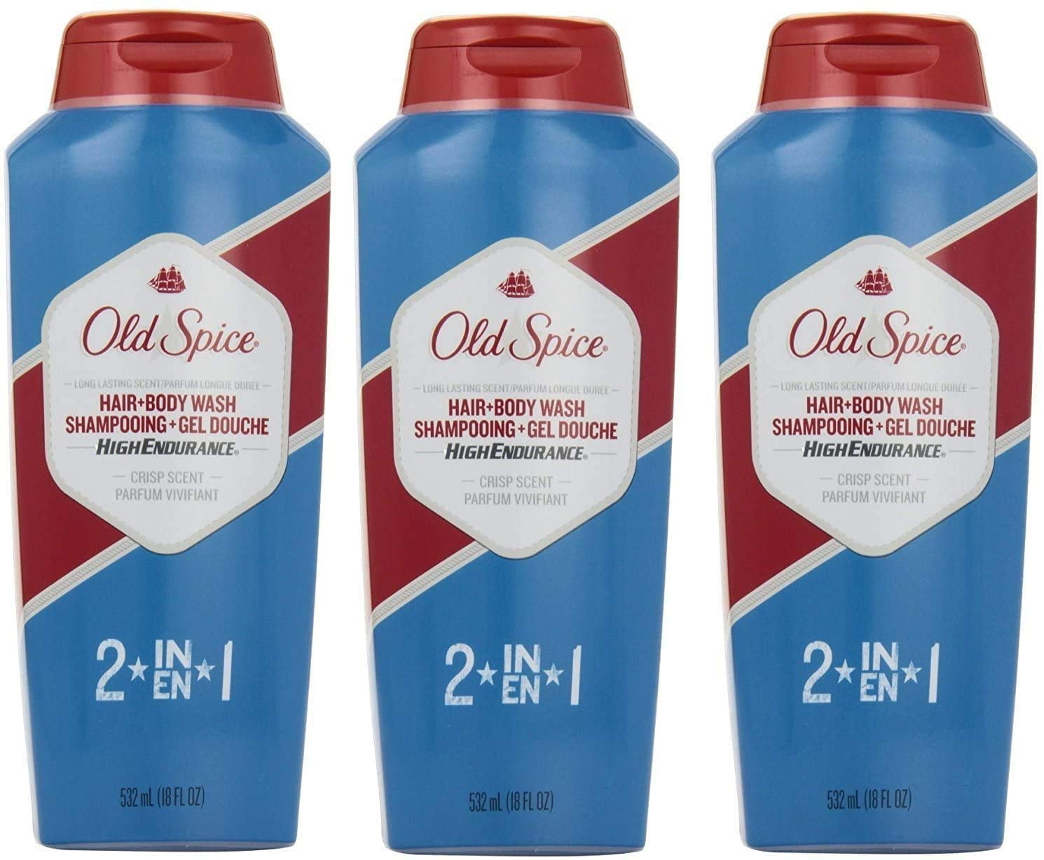 Old Spice High Endurance Hair & Body Wash 18 oz (Pack of 3)