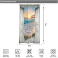 thumbnail image 4 of Small Stall Beach Barn Door Shower Curtain for Bathroom Decor 36Wx72H Ocean Hawaiian Sunset Scenery Sea Wave Retro Grey Wooden Art Printed Fabric Polyester Waterproof 7 Pack Plastic Hooks, 4 of 6