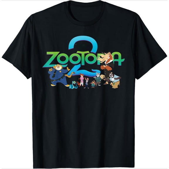 Zoo-topia T-Shirt Short Sleeve Characters Graphic Tee Tops Adult Crew Neck T-Shirt