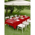 thumbnail image 3 of Outdoor Tablecloth with Umbrella Hole and Zipper, Hello Winter Rectangle Table Cloth 60x102 Inch Waterproof Tablecloth, Red Merry Christmas New Year Picnic Table Cover for Patio Camping, 3 of 7