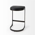 thumbnail image 5 of Maklaine 28" Black Leather with Gun Metal Gray Metal Base Stool, 5 of 10
