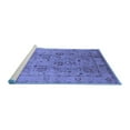 thumbnail image 2 of Ahgly Company Machine Washable Indoor Round Oriental Blue Traditional Area Rugs, 7' Round, 2 of 4