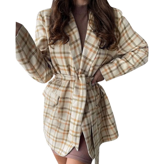 Vedolay Women Tops Long Sleeve Tunic Casual Long Sleeve Open Front Blazer Jacket with Pockets Orange,XL