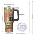 thumbnail image 2 of 40oz Pioneer Flower Floral Print Pattern Insulated Tumbler with Handle, BPA-Free Leak Proof Lid and Straws, Double Wall Vacuum, Hot 12h/Cold 34h, 2 of 6