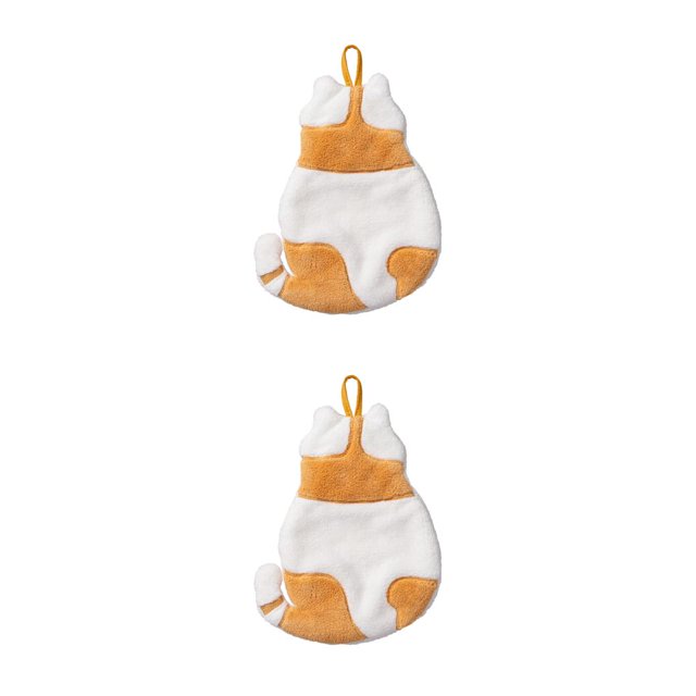 Inteprter Toalla de cocina para lavar a mano, paño de limpieza colgante reutilizable suave, absorbente de agua, toallas de mano multiusos, Amarillo 2piezas